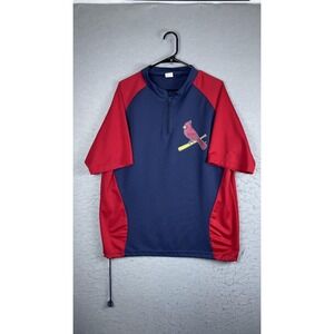 St Louis Cardinals Shirt Mens XL Blue MLB Baseball Pullover Quarter Zip